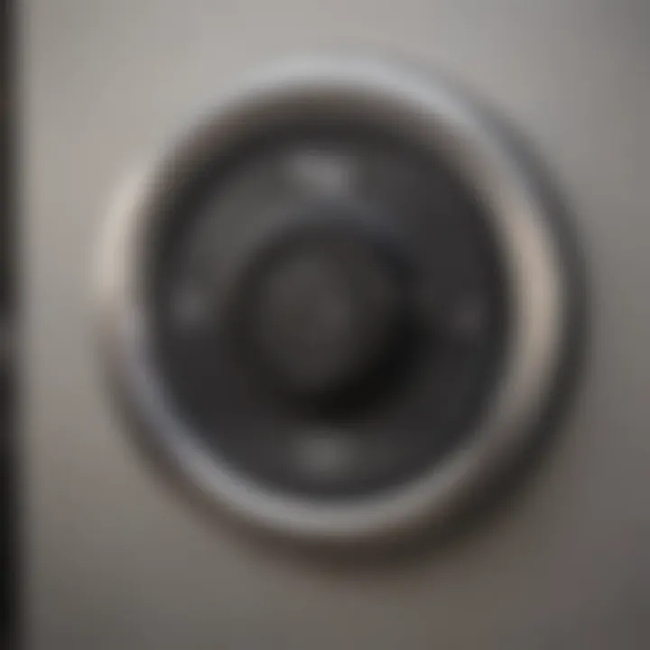 A close-up of the control mechanism of an automatic dog door.
