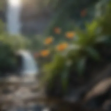 Close-up of vibrant flora that thrives in the ecosystem near Cumberland Waterfalls.