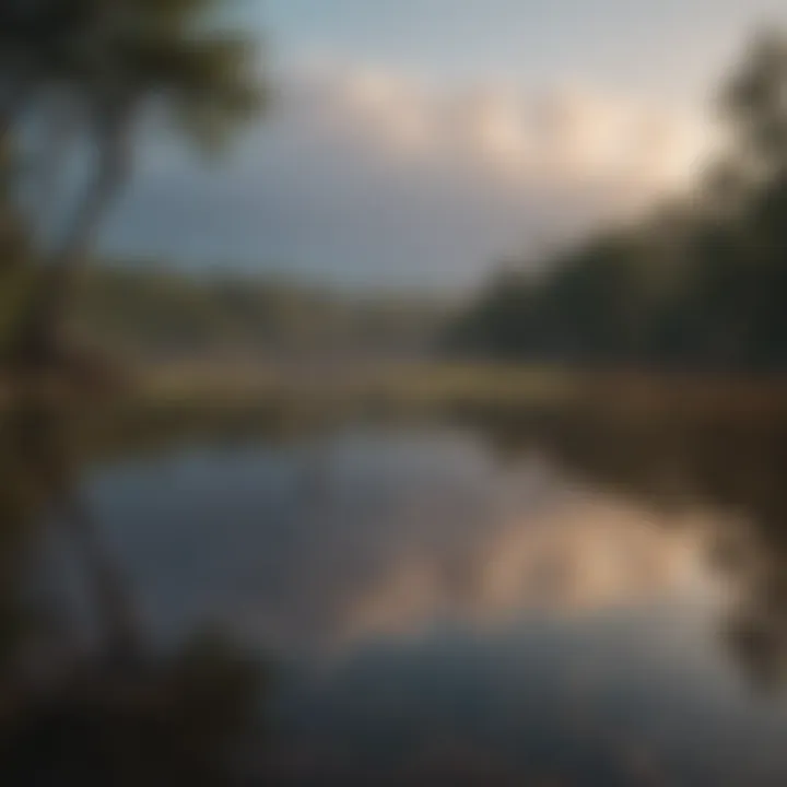 An impressive view of a Texas lake popular for hunting activities.