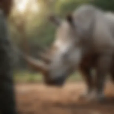 Visual representation of the poaching crisis affecting white rhinos.