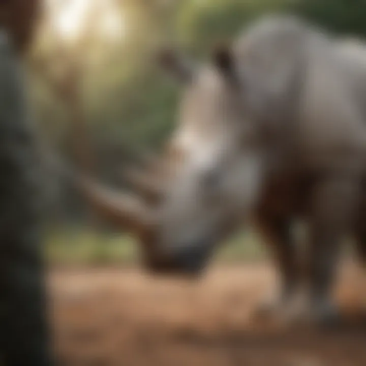 Visual representation of the poaching crisis affecting white rhinos.