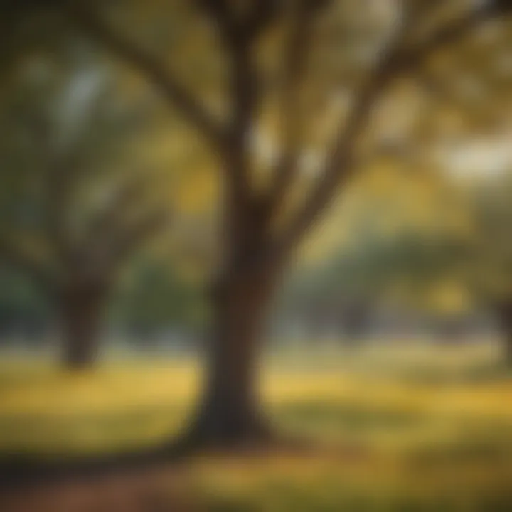 Golden flowers of the Texas Pecan tree