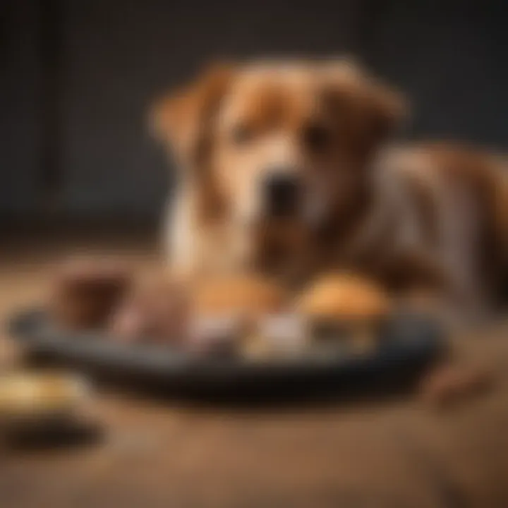 A diagram illustrating the relationship between dog size and food portion recommendations.
