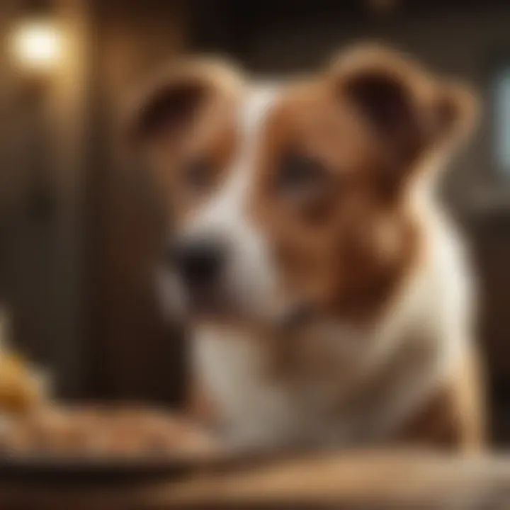 Different dog breeds feeding