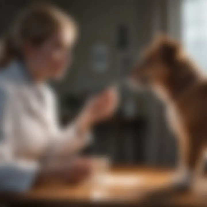 A veterinarian discussing dietary plans with a dog owner