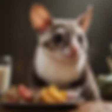 A well-balanced meal prepared for a pet sugar glider