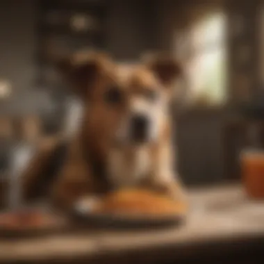 A happy dog enjoying a bowl of digestible food in a cozy setting.