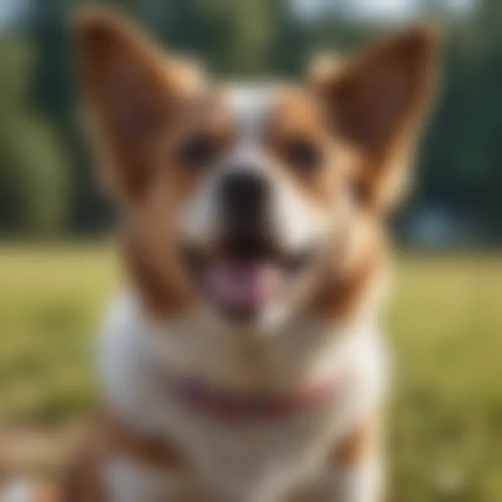 Happy dog wearing a secure barrette during playtime