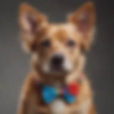 Stylish dog with a colorful barrette in its fur