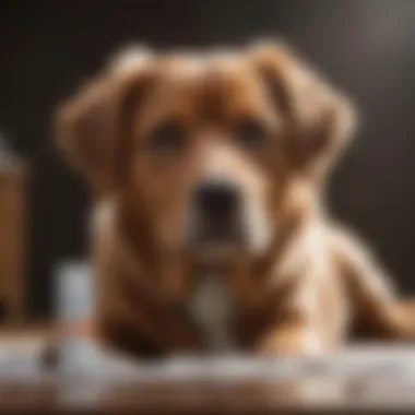 Dog owner using antibacterial wipes on their pet