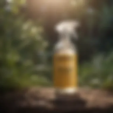 Homemade Insecticidal Soap Homemade insecticidal soap solution in a spray bottle