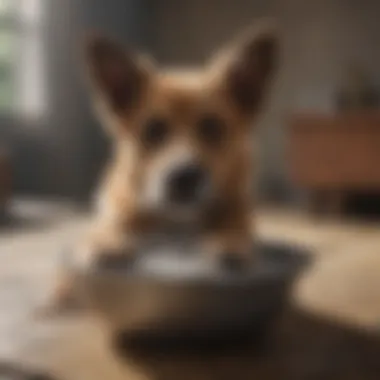 Natural Paw Soak Remedy Dog enjoying a paw soak in a bowl with natural ingredients