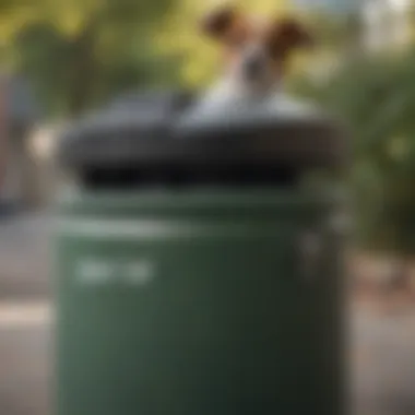 Innovative locking mechanism on a trash can