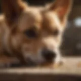Close-up of a dog scratching its fur