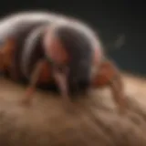 Close-up of a tick on a dog's fur