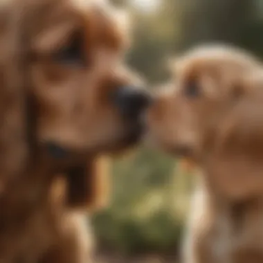 Cocker Spaniel puppy receiving positive reinforcement from an owner