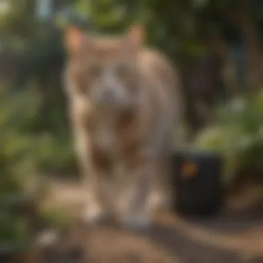 Motion-Activated Devices for Cat Deterrence Outdoor space featuring motion-activated devices
