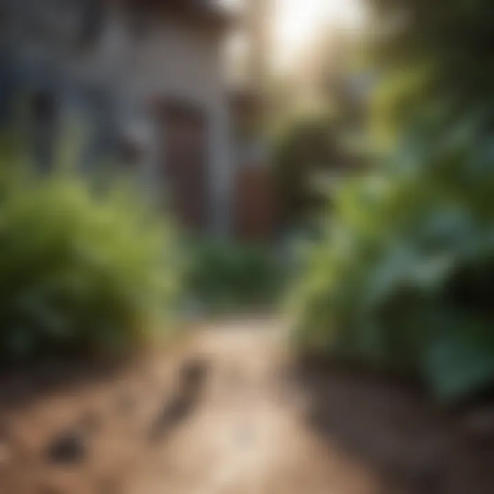 Natural repellents scattered around outdoor plants