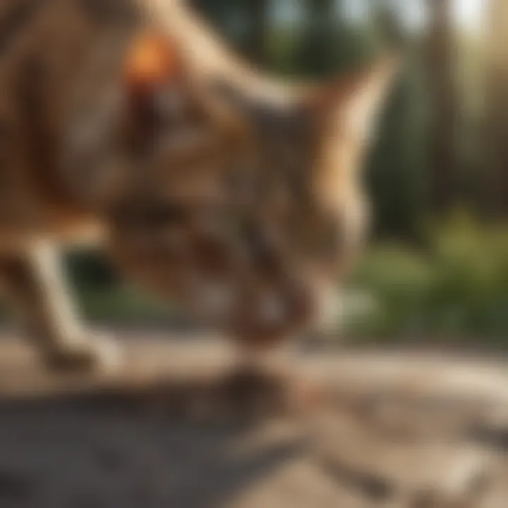 Baiting a trap with food for cats