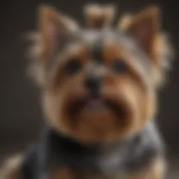 A well-groomed Yorkshire Terrier showcasing its silky coat