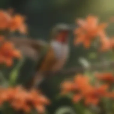 Native Plants Enhancing Hummingbird Biodiversity Native plants thriving in a sunny garden setting
