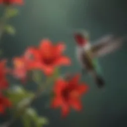 Vibrant red tubular flowers known to attract hummingbirds