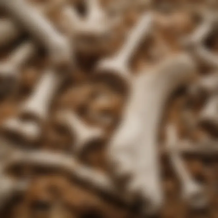 Close-up of chew bones with varied textures