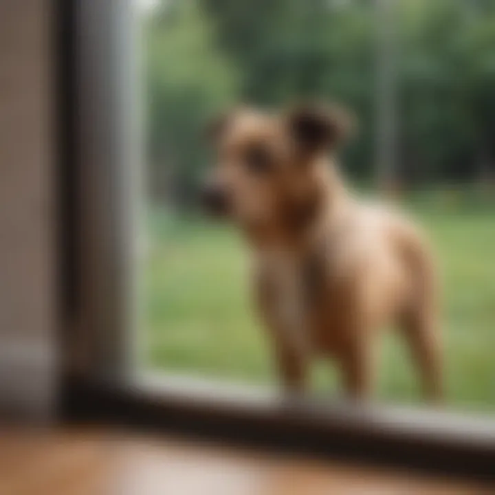Safety features of a sliding glass dog door highlighted.