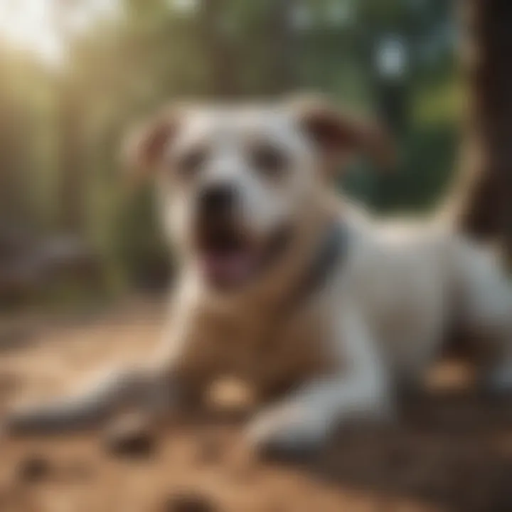 A happy dog playing in a flea-free environment