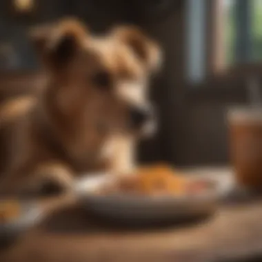 Happy dog enjoying a bowl of nutritious food