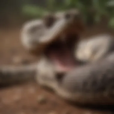 Rattlesnake Response to Deterrent Spray Illustration depicting rattlesnake behavior in response to deterrent spray