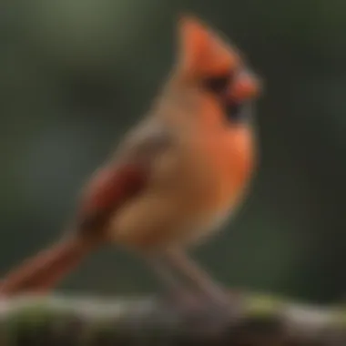 Female Northern Cardinal with striking plumage