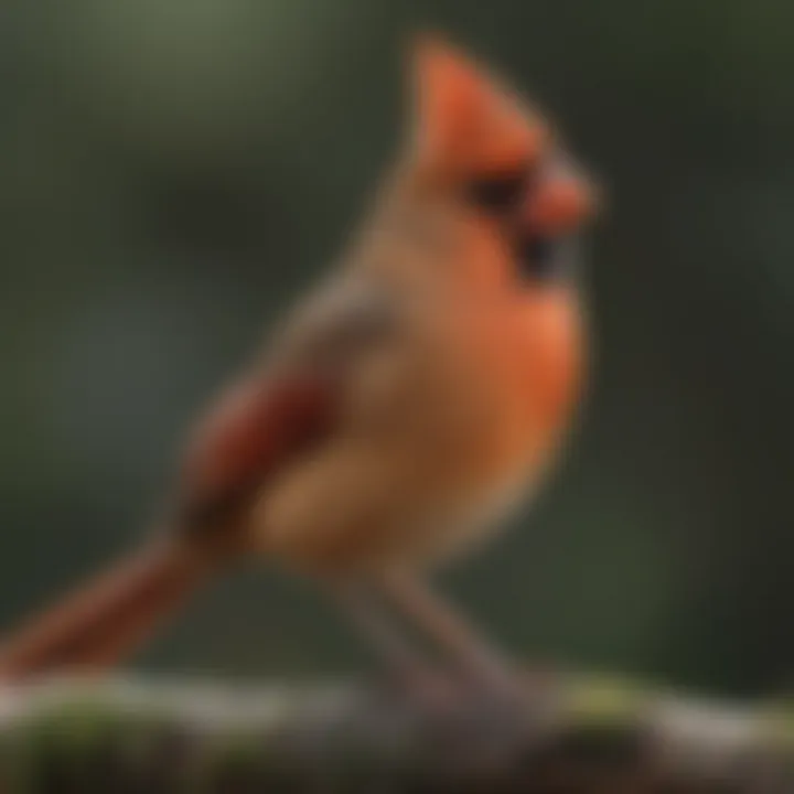 Female Northern Cardinal with striking plumage