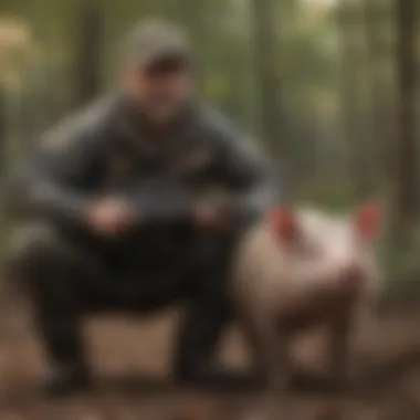 Equipped for Hog Hunting A seasoned hunter equipped with the necessary gear for hog hunting in Alabama.