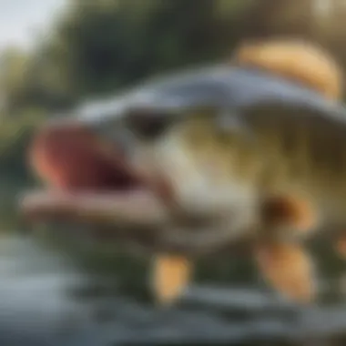 The Thrill of the Catch: A Bass Up Close Close-up of a bass fish caught by an angler