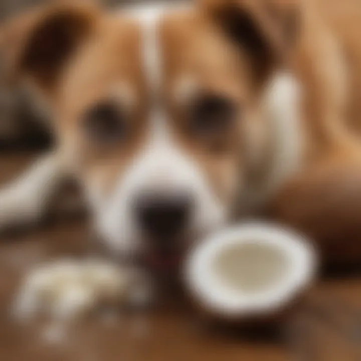 A healthy dog enjoying a spoonful of coconut oil