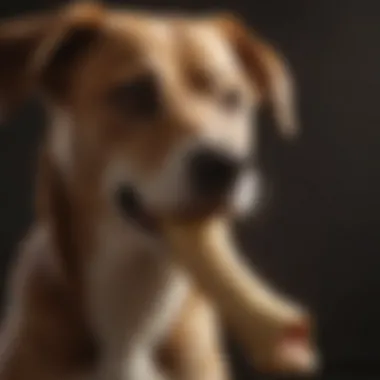 A close-up of a dog enjoying a natural bone