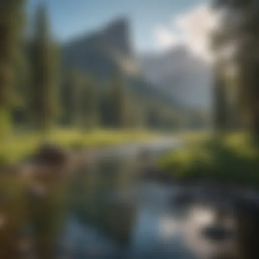 A serene river landscape in Montana with clear waters and lush greenery