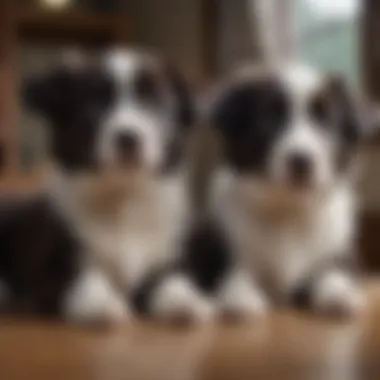 Border Collie puppies in a cozy setting