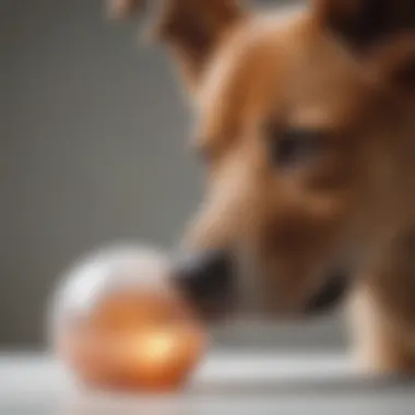 A veterinarian examining a dog's urinary health