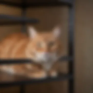 Close-up of sturdy materials used in cat shelving for larger felines