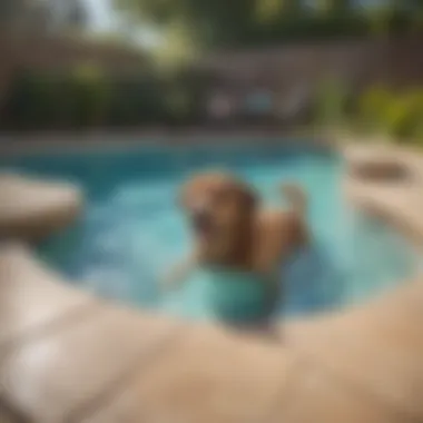 Well-Maintained Chewy Dog Swimming Pool A well-maintained chewy dog swimming pool in a backyard