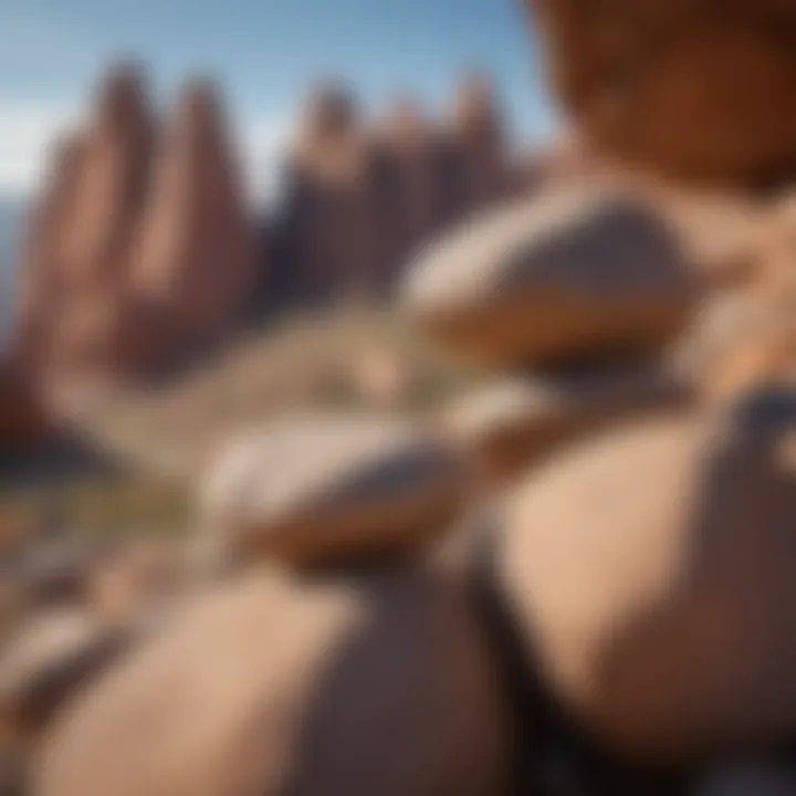 Close-up of unique rock formations against a clear sky