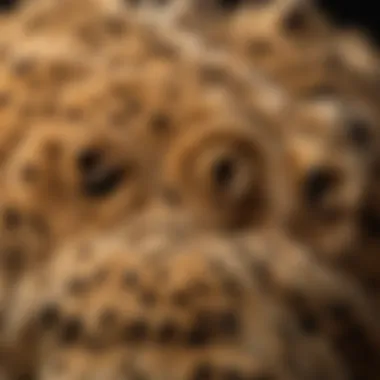 Close-up of a cheetah's fur pattern highlighting the rosettes