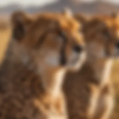 Diverse Color Variations Among Cheetah Populations Group of cheetahs showcasing color variations across populations