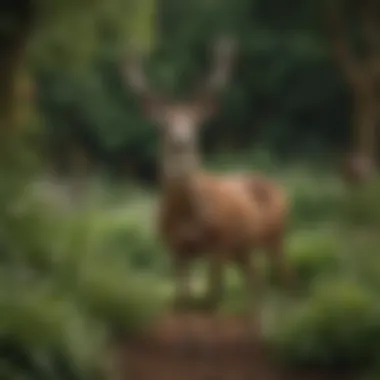 Aesthetic Appeal of Deer-Resistant Gardening Creative garden design using deer-resistant plants with decorative elements.