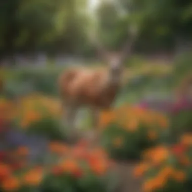 Colorful Selection of Deer-Resistant Annuals Vibrant deer-resistant annual flowers in a lush garden setting.