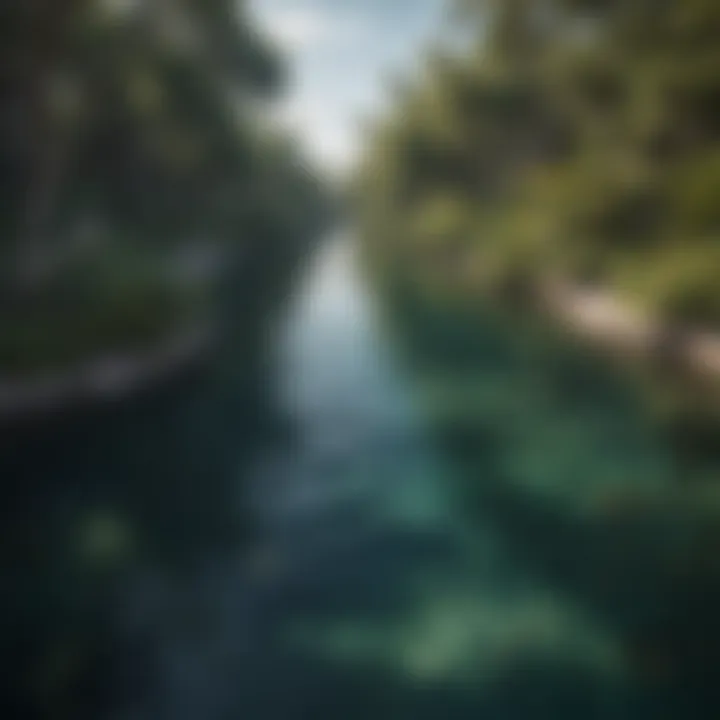 Aerial view of Florida's underwater park showcasing coastline