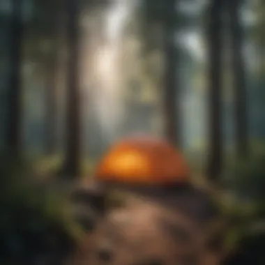 Vibrant Forest Campsite A vibrant forest campsite featuring a cozy setup