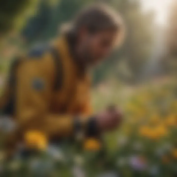 A landscape designer contemplating the selection of flowers to create a bee-free environment.